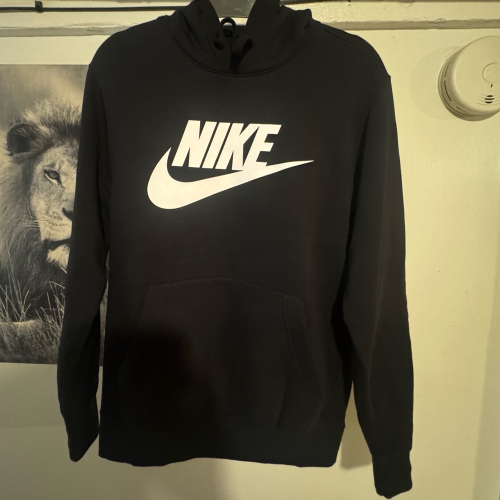 Nike Black Hoodie with White Swoosh Logo
